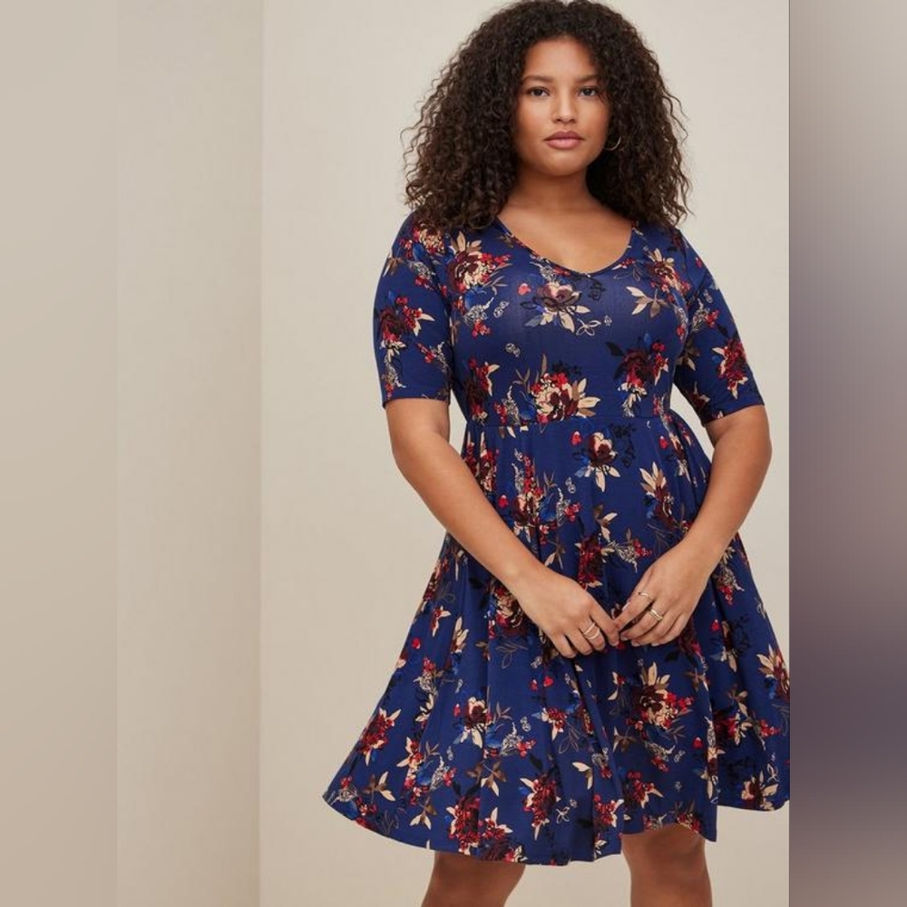 Torrid Blue Floral Dress